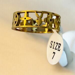 Ring Size 7 Stainless Steel gold plated Fashion Ring